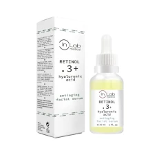 Ser pentru fata concentrat cu 0.3% Retinol si Acid Hialuronic, 30ml, InLab Medical