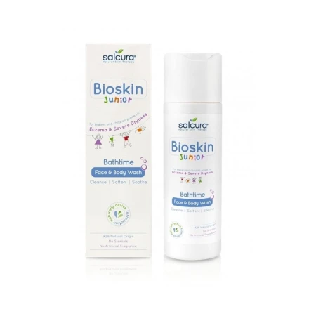 Gel de dus Bioskin Junior, fata si corp, pt bebelusi si copii, piele uscata cu eczeme, Salcura, 200 ml