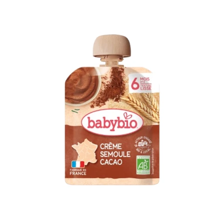 Desert crema din gris si cacao Bio, 85g, BabyBio