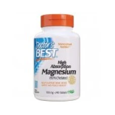 Magneziu, Doctor's Best, 100% Chelat, Absorbtie Rapida, pentru Sistem Osos, Cardiovascular, Muscular, Nervos, 100mg, 240tb