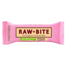 BATON PROTEIC - FARA GLUTEN, FARA ZAHAR, CRUNCHY ALMOND – MIGDALE CROCANTE, BIO, 45G, RAW BITE