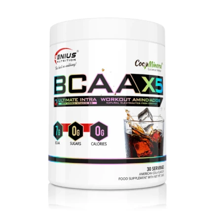 Aminoacizi pudra cu aroma de cola BCAA-X5, 360g, Genius Nutrition