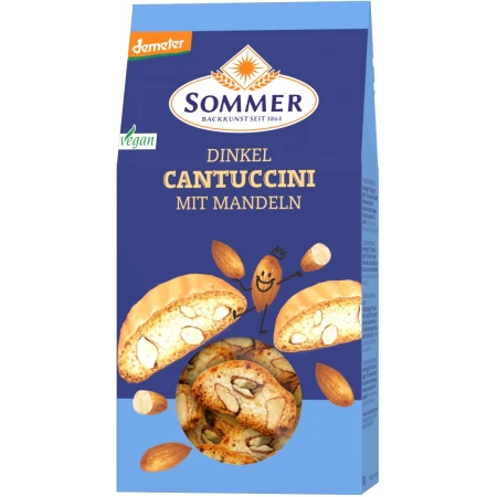 Cantuccini din spelta cu migdale Bio, 150g, Sommer
