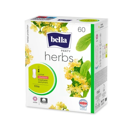 Absorbante Panty Herbs Floare de tei Mixform, 60 bucati, Bella
