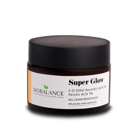 Crema gel hidratanta cu 3-O-Ethyl Acid Ascorbic 5% si Acid Ferulic 1% Super Glow, 50ml, Bio Balance