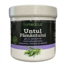 Gel untul pamantului, rozmarin, camfor, mentol, 250mililitri, Biomedicus