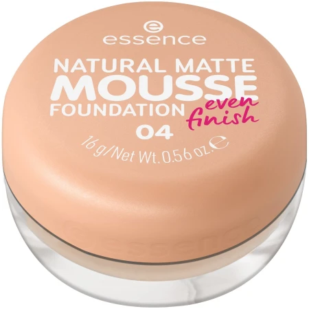 Fond de ten mat Natural Matte Mousse Foundation 04, 16g, Essence
