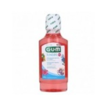 Apa de Gura pentru Copii, GUM, Junior, cu Fluor, Varsta 6+ ani, Aroma Capsuni, 300ml