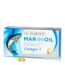 Ulei de Somon MAR-IN-OIL cu Omega 3 + Vitamina E, 60 capsule, Marnys