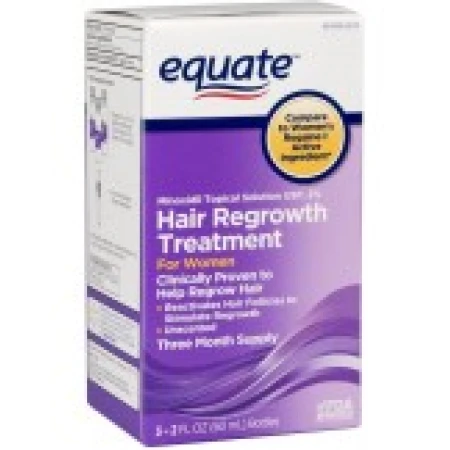 Solutie 3 Luni, Equate, Minoxidil, 2%, Tratament Impotriva Caderii Parului, 3x 60ml