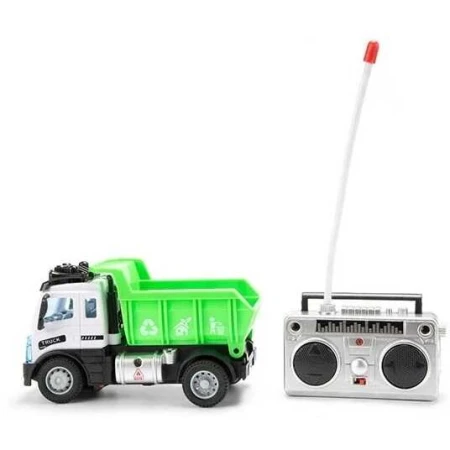 Toi-Toys Camion gunoi cu telecomanda, lumini si sunete 13cm Toi-Toys TT25008ZG, Verde