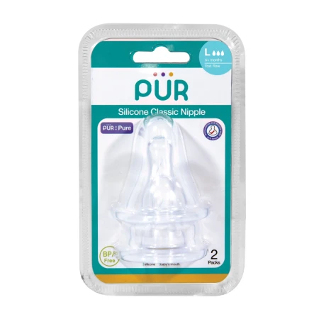 Set tetine silicon Classic marime L +6 luni, 2 bucati, PUR