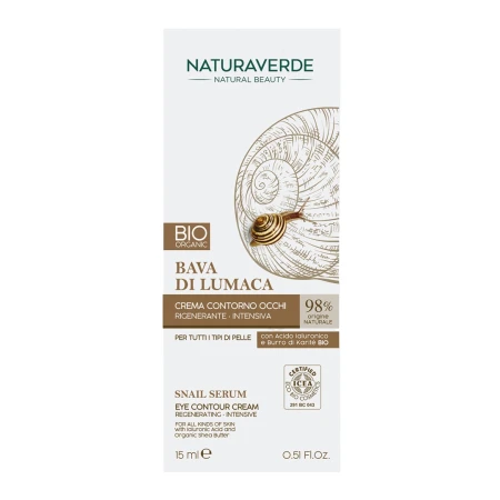 Crema de ochi bio cu extract de melc, 15ml, Natura Verde