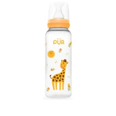 Biberon cu desen galben +3 luni, 250ml, PUR