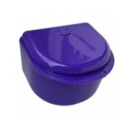 Cutie Depozitare, ZAMO®, pentru Proteza, Aparat Dentar, Lucrari Dentare, Marime Mare, Culoare Mov