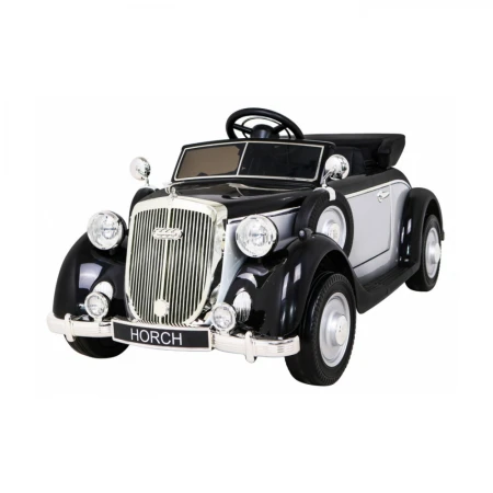 Masinuta electrica pentru copii Audi Horch 930V, putere 110W, echipare Premium, cu scaun pentru adult, negru cu argintiu