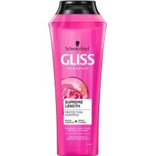 Sampon Supreme Length pentru par lung predispus deteriorarii si ingrasarii radacinilor, 250ml, Gliss