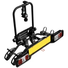 Suport 2 biciclete Peruzzo Parma 706N cu prindere pe carligul de remorcare, Negru Mat