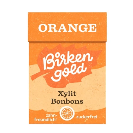 Drajeuri cu xylitol si portocale, 30g, Birkengold