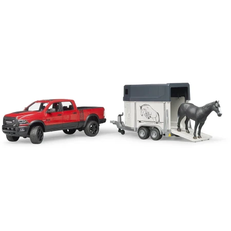 BRUDER RAM 2500 Pickup cu remorca cai si 1 cal, Bruder 02501