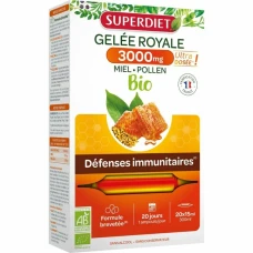 LAPTISOR DE MATCA - GELEE ROYALE 3000 mg BIO - 20 fiole din sticla x 15ml, SUPERDIET