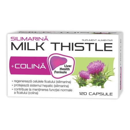 Silimarina Milk Thistle + Colina, 120 capsule, Zdrovit