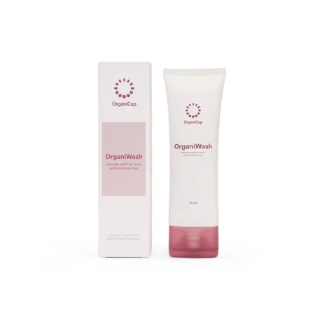 OrganiCup - Gel de igiena intima, pentru curatarea cupei menstruale 2-in-1 OrganiWash, 75 ml