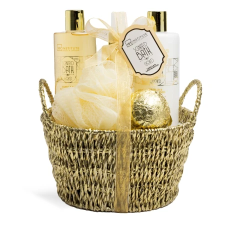 Set de baie in cos Scented Gold, 5 piese, IDC Institute