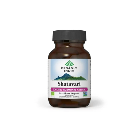 Shatavari Echilibru Hormonal Natural, Lactatie, Fertilitate, eco, 60 CPS VEG, Organic India