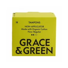 Tampoane din bumbac organic 100% Normal (18 buc), Grace and Green