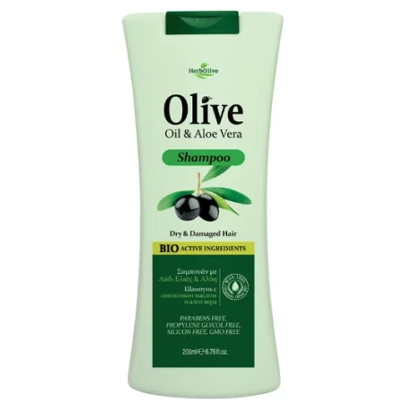 Sampon cu aloe vera pentru par uscat si deteriorat, 200ml, Herbolive