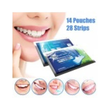 Benzi Albire Dinti, Advanced Teeth Whitening, fara Peroxid, Vegan-Friendly, Cutie 14 plicuri, 28 benzi