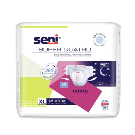 Scutece pentru adulti Super Quatro Extra Large, 10 bucati, Seni