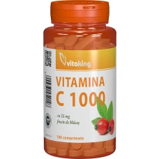 Vitamina C 1000mg cu macese, 100 comprimate, Vitaking