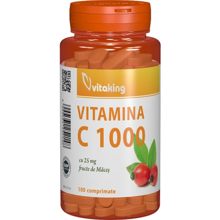 Vitamina C 1000mg cu macese, 100 comprimate, Vitaking