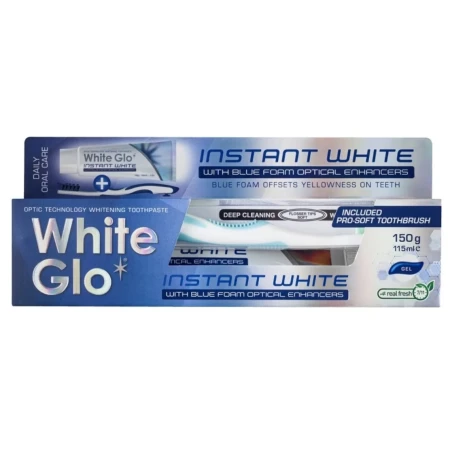 Pasta de dinti cu periuta Instant White, 115ml, White Glo