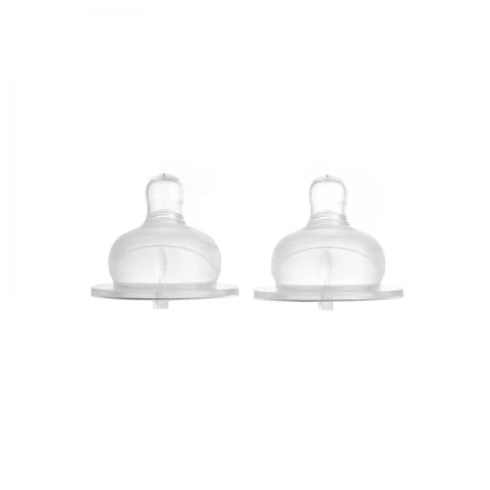 Tetine din silicon super fin cu gat larg 3 luni+ Baby, 2 bucati, Minut