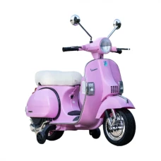 Scuter electric pentru copii Piaggio PX150, 70W, 12V, echipare Premium, roti moi, scaun tapitat, roz