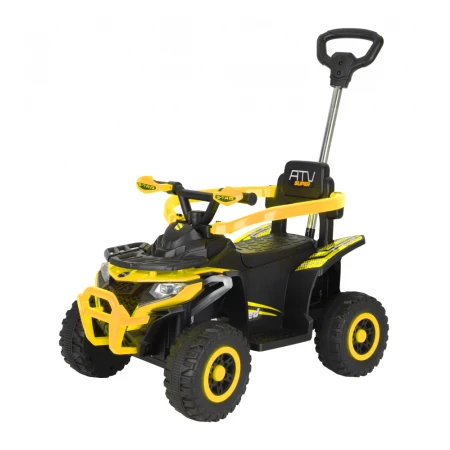 ATV electric cu maner 4 in 1, Kinderauto Hercules, pentru copii 1-3 ani, 35W 6V, telecomanda, premium, galben