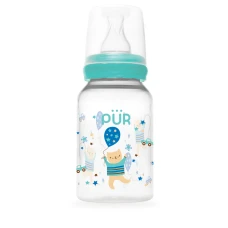 Biberon cu desen verde 0-3 luni, 125ml, PUR