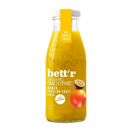 Smoothie cu mango, frunctul pasiunii si chia bio 250ml Bettr
