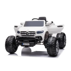 Masinuta electrica Mercedes X-Class Monster Truck 180W 4x4, roti moi, scaun tapitat, culoare Alba