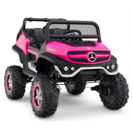 Masinuta electrica pentru 2 copii Mercedes UNIMOG 4x4 140W PREMIUM culoare Roz