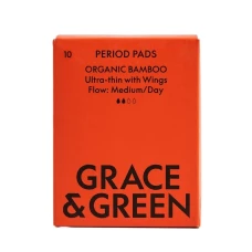 Absorbante din bambus organic pentru zi (10 buc), Grace and Green