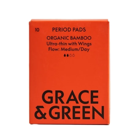 Absorbante din bambus organic pentru zi (10 buc), Grace and Green