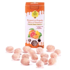 Dropsuri cu miere si propolis cu vitamina c si citrice, 44g, Apidava