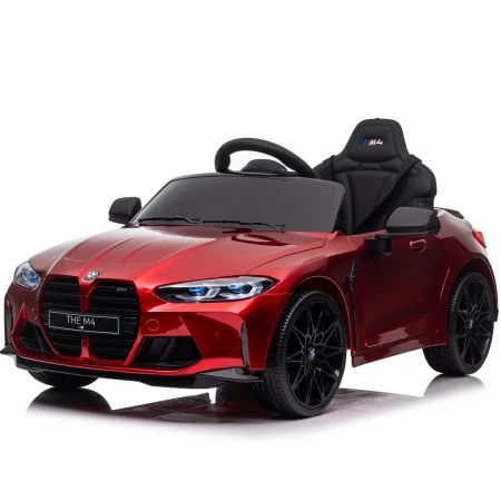 Masinuta electrica pentru copii, Bmw M4, 90W, 12V 7Ah, PREMIUM, culoare rosu vopsit