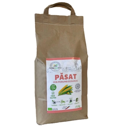 Pasat din porumb, bio, fara gluten, 5kg, Ferma BioZoli