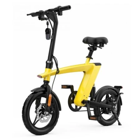 Bicicleta electrica iSEN H1 Flying Fish, Viteza maxima 25Km/h, Autonomie full electric 25 - 35Km, Motor 250W, IP54, roti 14inch (Galben)