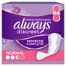 Absorbante pentru incontinenta urinara Discreet Normal, 44 bucati, Always